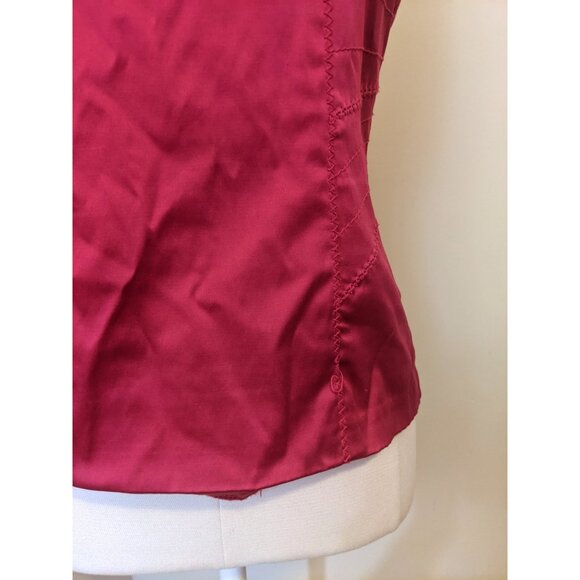 Vintage Y2K Dynamite Halter Top Magenta Corset Satin Party Strapless Pink Sz 5 - Picture 5 of 11